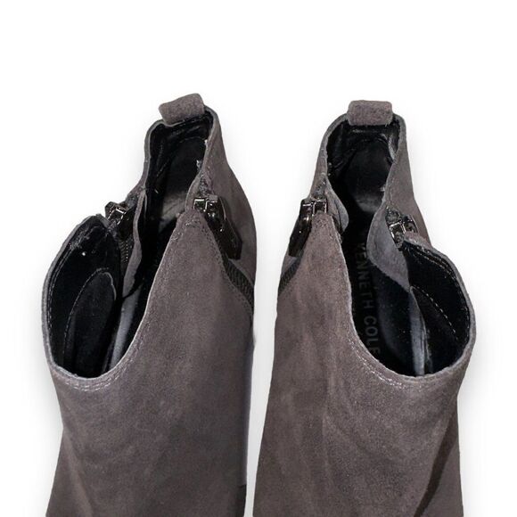 Kenneth Cole Levon Suede Ankle Zip Boots Grey Women's 8.5 - Picture 11 of 11
